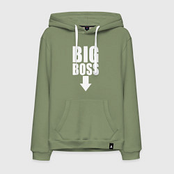 Толстовка-худи хлопковая мужская Big boss arrow, цвет: авокадо
