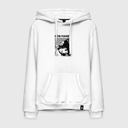 Толстовка-худи хлопковая мужская Боб Марли легенда регги, цвет: белый