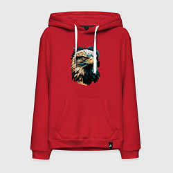 Толстовка-худи хлопковая мужская Взгляд хищника, цвет: красный
