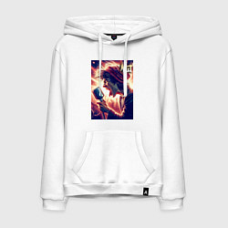 Толстовка-худи хлопковая мужская Mick Jagger is vocalist of the Rolling Stones, цвет: белый