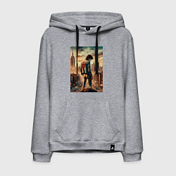 Толстовка-худи хлопковая мужская Mick Jagger is the world legend, цвет: меланж