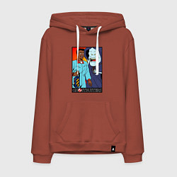 Толстовка-худи хлопковая мужская Ghostbusters - Winston and the sandman, цвет: кирпичный