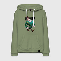 Толстовка-худи хлопковая мужская Остров сокровищ - Ливси идет под фонк, цвет: авокадо