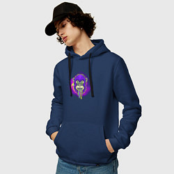 Толстовка-худи хлопковая мужская Purple monkey, цвет: тёмно-синий — фото 2