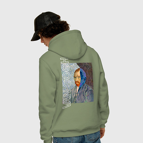 Мужская толстовка-худи Vincent van Gogh - Мystery / Авокадо – фото 4