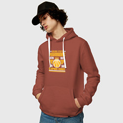 Толстовка-худи хлопковая мужская Голден Стэйт - Стеф Карри, цвет: кирпичный — фото 2