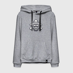 Толстовка-худи хлопковая мужская Мексиканский бульдог, цвет: меланж