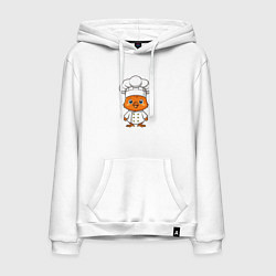 Толстовка-худи хлопковая мужская Цыплёнок повар, цвет: белый