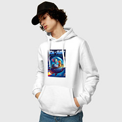 Толстовка-худи хлопковая мужская Tom and Jerry - space adventure, цвет: белый — фото 2