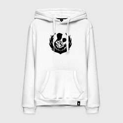 Толстовка-худи хлопковая мужская Педиатр с ребенком, цвет: белый