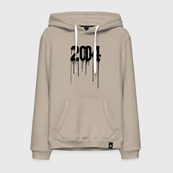 Толстовка-худи хлопковая мужская Капающий 2004, цвет: миндальный