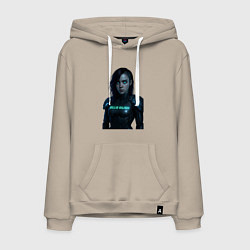 Толстовка-худи хлопковая мужская Билли Айлиш в космическом костюме, цвет: миндальный