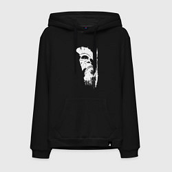 Толстовка-худи хлопковая мужская Один из 300 спартанцев, цвет: черный