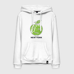 Толстовка-худи хлопковая мужская Сity of New York, цвет: белый