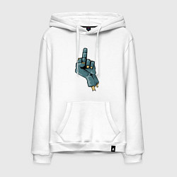 Толстовка-худи хлопковая мужская Zombie fuck, цвет: белый