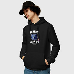 Толстовка-худи хлопковая мужская Memphis Grizzlies - NBA team, цвет: черный — фото 2