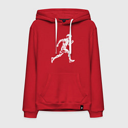 Толстовка-худи хлопковая мужская Бег в аниме, цвет: красный