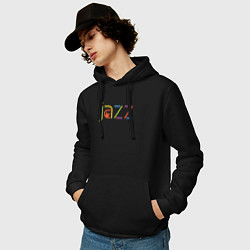 Толстовка-худи хлопковая мужская Color of jazz, цвет: черный — фото 2