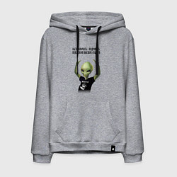 Толстовка-худи хлопковая мужская Обезьянничать, цвет: меланж