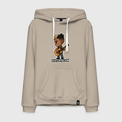Толстовка-худи хлопковая мужская XXXTentacion мультяшный, цвет: миндальный