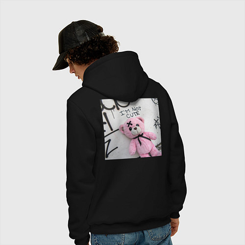 Мужская толстовка-худи Медвежонок / Черный – фото 4