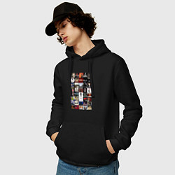 Толстовка-худи хлопковая мужская Eminem - обложки, цвет: черный — фото 2