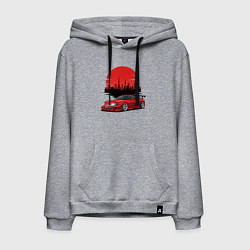 Толстовка-худи хлопковая мужская Toyota Supra - Tokyo, цвет: меланж
