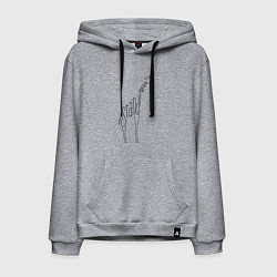 Толстовка-худи хлопковая мужская Оставайся высоким, цвет: меланж