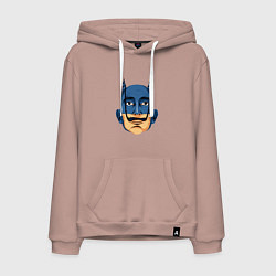Толстовка-худи хлопковая мужская Batman Dali, цвет: пыльно-розовый