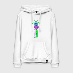 Толстовка-худи хлопковая мужская Разноцветный жираф, цвет: белый