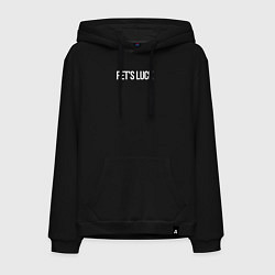 Толстовка-худи хлопковая мужская Fets luck, цвет: черный
