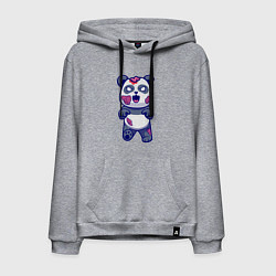 Толстовка-худи хлопковая мужская Зомби панда, цвет: меланж