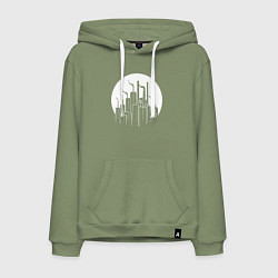 Толстовка-худи хлопковая мужская Лунный завод, цвет: авокадо