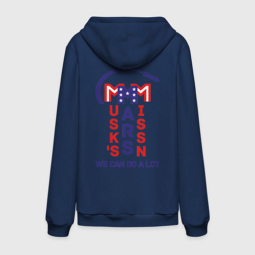 Мужская толстовка-худи Миссия на Марс Илона Маска / Тёмно-синий – фото 2