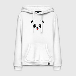 Толстовка-худи хлопковая мужская Весёлая панда, цвет: белый