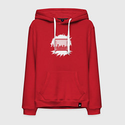 Толстовка-худи хлопковая мужская Уличная хоккейная рамка, цвет: красный