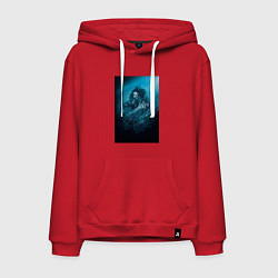 Толстовка-худи хлопковая мужская Форма воды, цвет: красный