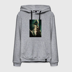 Толстовка-худи хлопковая мужская Улыбка Джокера, цвет: меланж