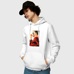 Толстовка-худи хлопковая мужская Джокер - Хоакин Феникс, цвет: белый — фото 2