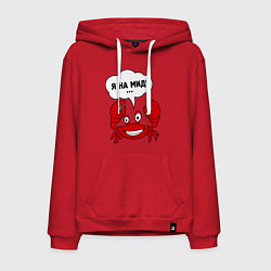 Толстовка-худи хлопковая мужская Я на мид, цвет: красный