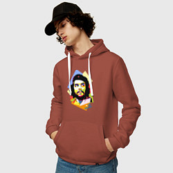 Толстовка-худи хлопковая мужская Che Guevara Art, цвет: кирпичный — фото 2