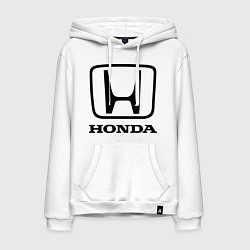 Толстовка-худи хлопковая мужская Honda logo, цвет: белый