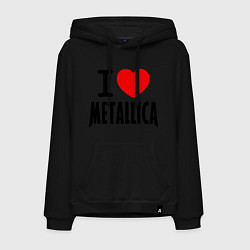 Толстовка-худи хлопковая мужская I love Metallica, цвет: черный