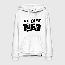 Толстовка-худи хлопковая мужская The best of 1969, цвет: белый