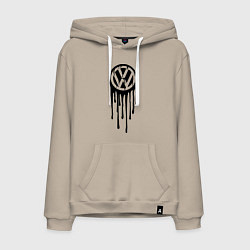 Толстовка-худи хлопковая мужская Volkswagen, цвет: миндальный