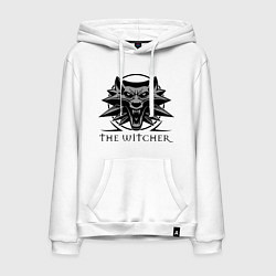 Толстовка-худи хлопковая мужская The Witcher 3, цвет: белый