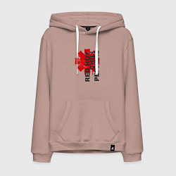Толстовка-худи хлопковая мужская Red Hot Chili Peppers, цвет: пыльно-розовый