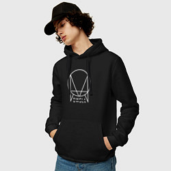Толстовка-худи хлопковая мужская OWSLA, цвет: черный — фото 2