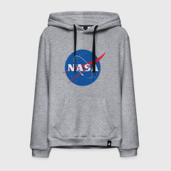 Толстовка-худи хлопковая мужская NASA: Logo цвета меланж — фото 1