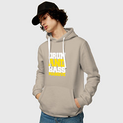 Толстовка-худи хлопковая мужская DRUM AND BASS MASSIVE, цвет: миндальный — фото 2
